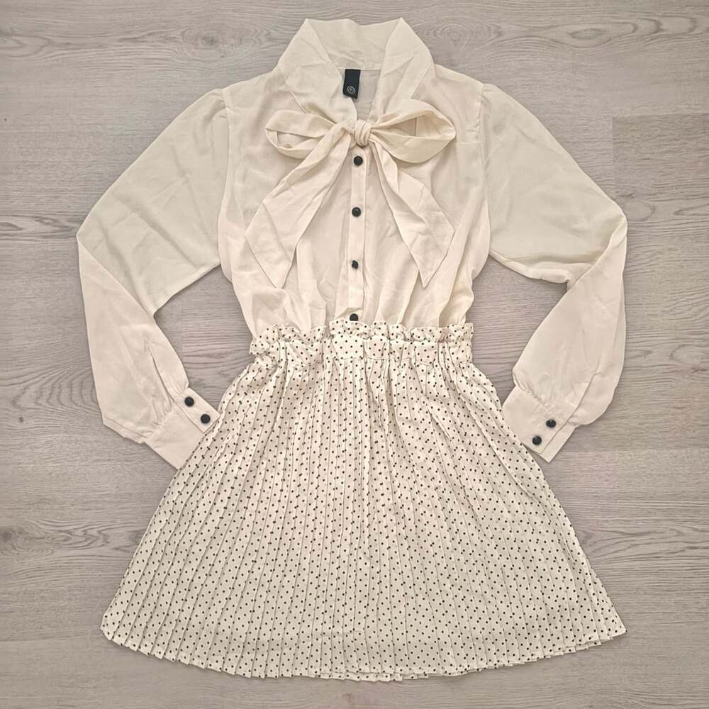J-fashion White Polka Dot Dress Size S/M